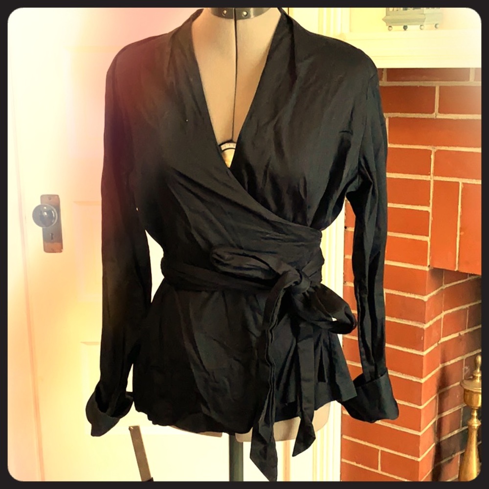 Banana republic black wrap blouse
